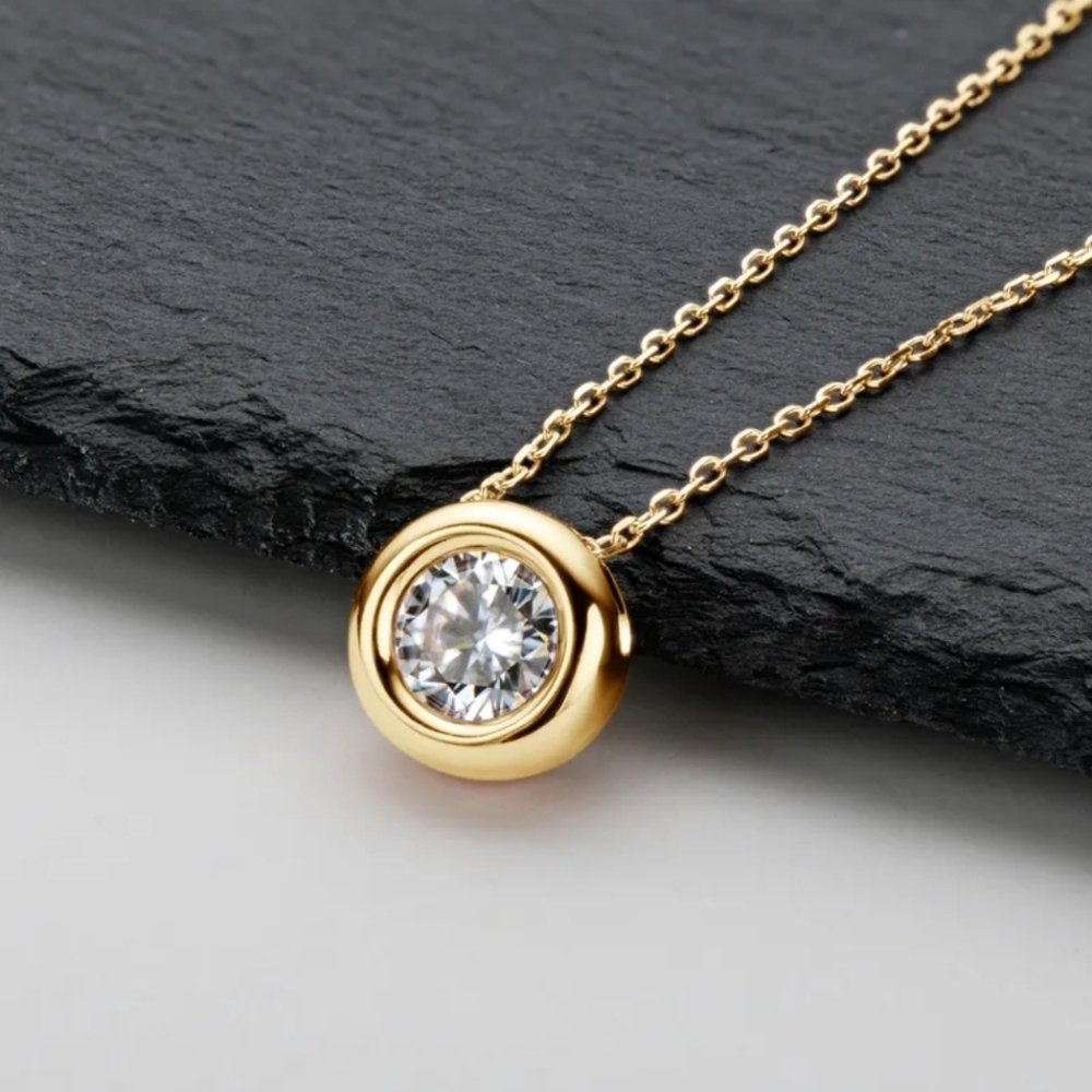 Gold Bezel Style Necklace